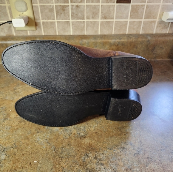 Justin Cowboy Boots Women's Size 6D Mid Calf Pointed Toe Western Brown Leather - Picture 7 of 11